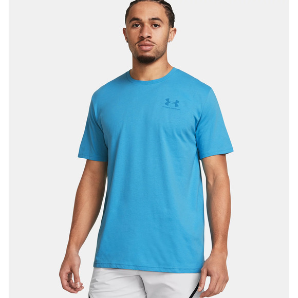 NWT Under Armour UA Left Chest Logo Men's Short Sleeve in Blue Topaz sz Large - Picture 1 of 7